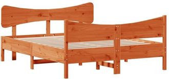 vidaXL Bed Frame without Mattress Wax Brown 160x200 cm Solid Wood Pine vidaXL
