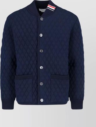 Thom Browne jacket padded texture striped collar