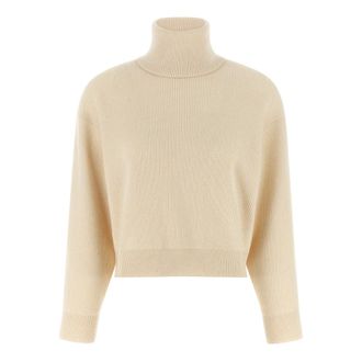 Brunello Cucinelli Ribbed Roll-neck Jumper - female - Brunello Cucinelli - Turtlenecks - White - XS - Knitwear
