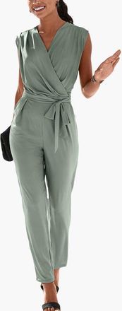 Lascana Womens Wrap Look Jumpsuit in Jade at Nordstrom, Size 12