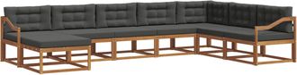 vidaXL Conjunto De Sof&aacute;s De Exterior 8 Uds. Natural Y Antracita Vidaxl