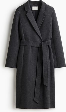H&M Mantel mit Bindegürtel - Grau