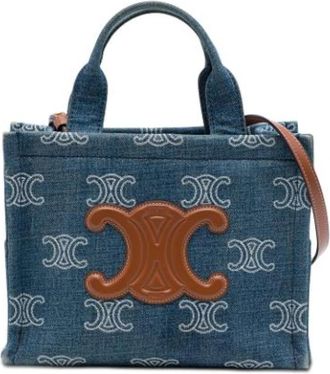 Celine Pre-owned Denim Satchel - Dames - Vintage Shopper - Blauw - ONE Size - Denim - Vintage