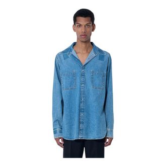 Maison Margiela Denim Shirts, male, Blue, Size: M Denim Button-Down Shirt