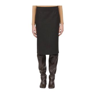 Maison Margiela Gonna Midi in Lana Feltro - - Skirts - Donna - Marrone - M
