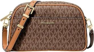 Michael Kors Jet Set Small Signature Logo Camera Crossbody Tas - Dames - Schoudertassen - Bruin - ONE Size - Polyester - Tassen