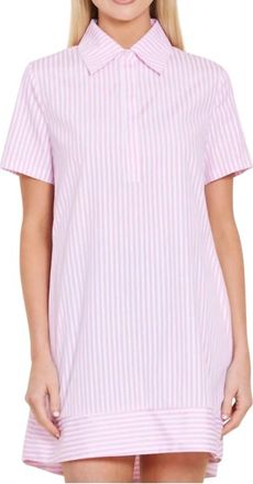 Dolce Cabo Poplin Shift Dress In Pink/white
