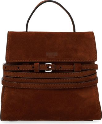 Moschino Tie Me Small Suede Handbag