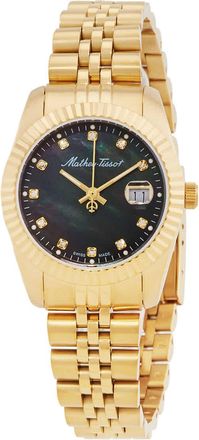 Mathey-Tissot Mathy III MOP Quartz Black Dial Ladies Watch D910PN
