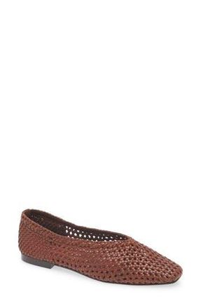Madewell The Mylie Ballet Flat in Handwoven Leather in Cherry Wood at Nordstrom Rack, Size 10.5