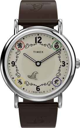 Timex Harry Potter x Timex Weekender 38mm Leather Strap Watch in Hufflepuff at Nordstrom