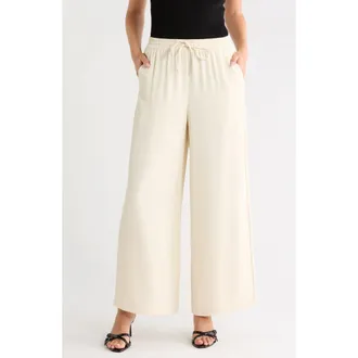Nanette Lepore Wide Leg Pull-On Pants in Putty Biege at Nordstrom Rack, Size X-Large