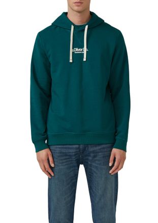 s.Oliver Hoodie S.OLIVER, Herren, Gr. L, gr&uuml;n, Sweatware, Obermaterial: 70% Baumwolle, 30% Polyester, unifarben, regular fit normal, ohne Ausschnitt, Rippb&uuml;ndc