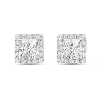 Diana M. Jewels 14KT WHITE GOLD LAB GROWN FASHION EARRINGS WEIGHING 7.00 CTS TW