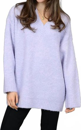 RD Style Hripsme Long Sleeve V-Neck Pullover In Lilac