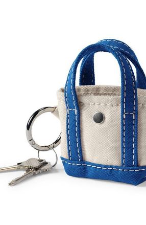 Lands End Mini Canvas Tote Charm in Natural/beacon Blue at Nordstrom