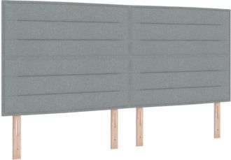vidaXL Headboard Height Adjustable Manual Light grey 200 cm Fabric Vidaxl