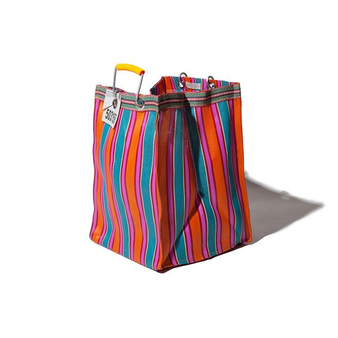Bolsa Raya Pl&aacute;stico Reciclado rect-d26/f naranja x rosa