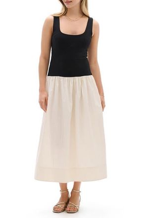 Hatley Colorblock Midi Sundress in Black at Nordstrom, Size X-Large