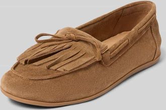Inuovo Mokassins aus Leder mit Schleifen-Detail in Beige, Gr&ouml;&szlig;e 36