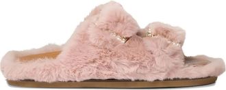 Alibi embellished flat sandals - women - Leather/Leather/Rubber/Artificial Fur - 37 - Pink