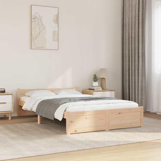 vidaXL Vidaxl - Estructura De Cama Doble Sin Colch&oacute;n Madera Maciza 120x190 Cm