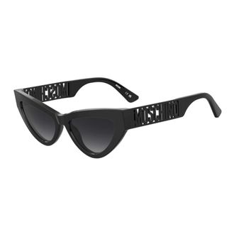 Moschino Sunglasses, female, Black, Size: 55 MM Black/Dark Grey Shaded Sunglasses