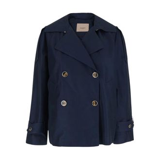 Twinset Dames, Mantels, Blauw, Maat: L
