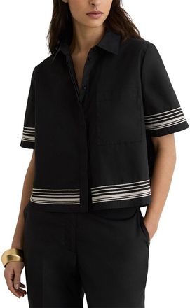 Reiss Cat Stripe Detail Boxy Shirt