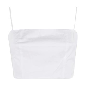 Staud White Square Neck Top with Spaghetti Straps - female - STAUD - Sleeveless Tops - White - XS - Tops