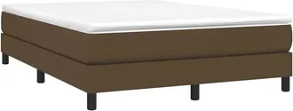 vidaXL Cama Sin Colch&oacute;n Tela Marr&oacute;n Oscuro 140x190 Cm Vidaxl