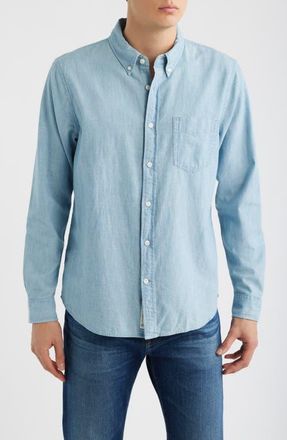 AG - Adriano Goldschmied Dean Chambray Button-Down Oxford Shirt in Desert Breeze at Nordstrom, Size Xx-Large
