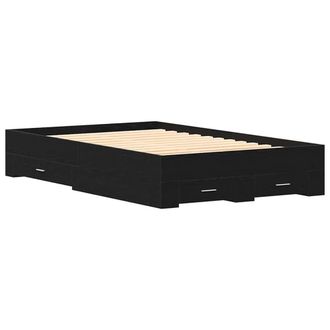 Berkfield Home Bed Frame with Drawers Black Oak 120x200 cm Engineered Wood