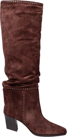 Jimmy Choo London Hart Stitch Knee Boot 60 In Chocolate Suede