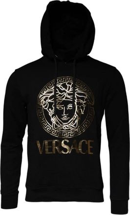 Versace Zwarte Medusa Katoenen Hoodie Sweatshirt - Heren - Hoodies - Zwart - S - Katoen - Hoodies & sweatvesten