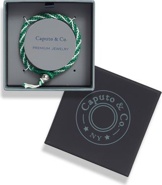Caputo & Co. Hand Knotted Stripe Macram&eacute; Bracelet in Green Combo at Nordstrom Rack