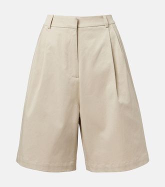 Frankie Shop Marfa pleated cotton Bermuda shorts