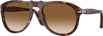 Persol Havana Bruine Zonnebril met Verloopglazen - Heren - Zonnebrillen - Bruin - 54 MM - Accessoires