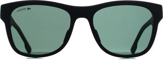 Lacoste L6043S 002 matzwarte groene spiegelzonnebril