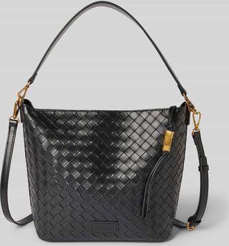 Seidenfelt Manufaktur Handtasche in Flecht-Optik Modell KINNA HOBO in Black, Größe 1