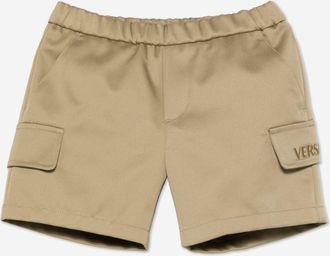 Versace Baby Boys Logo Cargo Shorts in Beige - Size 24M