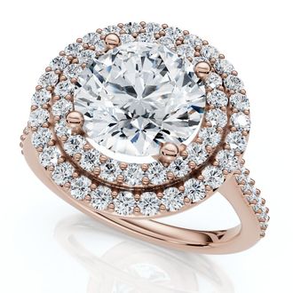 Pompeii3 Certified 2 1/2Ct Double Halo Diamond Engagement Ring 14k Gold or Pt Lab Grown
