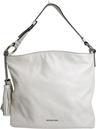 Michael Kors White Leather Handbag Tote Bag (Pre-Owned)