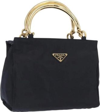 Prada Pre-owned Handbags, female, Blue, Size: ONE SIZE Pre-owned Vintage Nylon Handbag