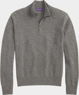 Ralph Lauren Purple Label Men & apos;s Textured Cashmere Quarter-Zip Sweater
