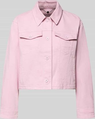 Marc Cain Jeansjacke mit Knopfleiste und Brusttaschen in Pink, Gr&ouml;&szlig;e 34