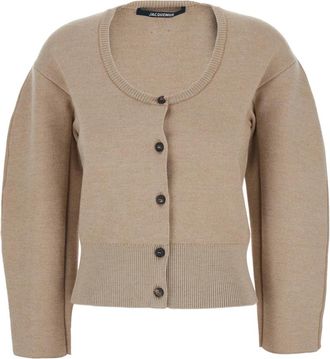 Jacquemus Doppio Cardigan - Dames - Vesten - Beige - S - Wol - Truien & Vesten
