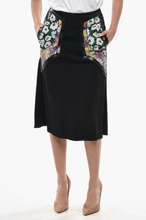 Stella McCartney Gonna Midi con Patch Motivo Floreale Stella McCartney