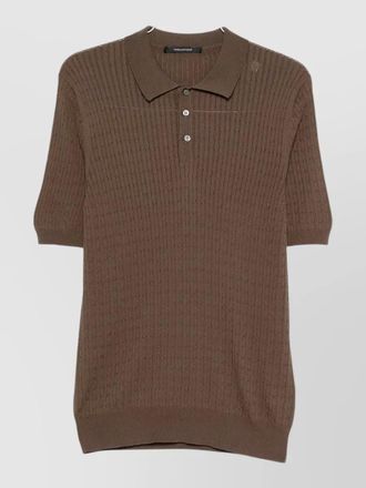 Tagliatore polo shirt cable knit short sleeves