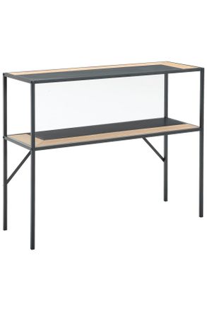 MID.YOU Mid.you Konsolentisch, Naturfarben, Schwarz, Holz, Metall, Holzwerkstoff, Tanne, furniert, Flachrohr, 100x79x35 cm, Holzm&ouml;bel, Holztische, Wohnzimmert